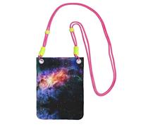 CPyuqw Fuchusia Carry Crossbody Purse for Women â€“ Universal Galaxy in The Universe Print Mobile Phone Bag, Lightweight for Outdoor Activities