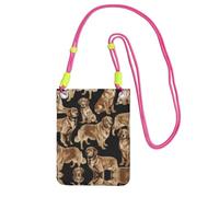 CPyuqw Fuchusia Carry Crossbody Purse for Women â€“ Universal Golden Retrievers Print Mobile Phone Bag, Lightweight for Outdoor Activities