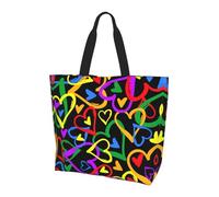 CPyuqw Gay Pride Rainbow Print Shoulder Bag - Large Reusable Tote Bag, Storage Tote for Shopping, Travel, & Daily Life Accessories