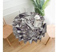 CPyuqw Glitter Abstract Diamond Crystal Pattern Print Round Tablecloth - Perfect for Kitchen Decor, Dining Table, Coffee, Picnic, Cafe, and Office Meetings