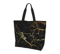 CPyuqw Gold Black Wallpaper Print Shoulder Bag - Large Reusable Tote Bag, Storage Tote for Shopping, Travel, & Daily Life Accessories