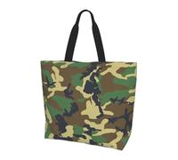 CPyuqw Green Military Camo Print Shoulder Bag â€“ Large Reusable Tote Bag, Storage Tote for Shopping, Travel, & Daily Life Accessories