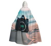 CPyuqw Halloween Hooded Cloak Costume Cape â€“ Adult Unisex Summer Beach Print Robe for Cosplay, Witch, Jedi, Wizard, Magician
