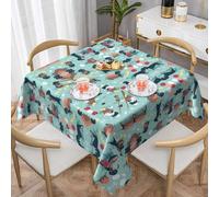 CPyuqw Hot Dogs and Lemonade Print Tablecloth â€“ Square Dining Tablecloth for Kitchen Decor, Cafes, Offices & Holiday Gatherings 60"x60"