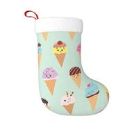 CPyuqw Ice Cream Cones Print Christmas Stocking 18 Inches - Perfect for Fireplace Hanging, Xmas Tree, Home, Office, and Party
