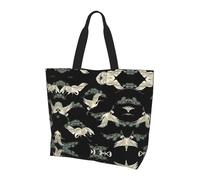 CPyuqw Japanese Crane & Pine Print Shoulder Bag â€“ Large Reusable Tote Bag, Storage Tote for Shopping, Travel, & Daily Life Accessories