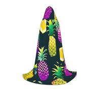 CPyuqw L Halloween Hooded Cape â€“ Unisex Colorful Fruit Pineapple Print Cosplay Robe for Víspera de Todos los Santos, Party, Carnival