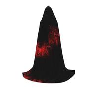 CPyuqw L Halloween Hooded Cape â€“ Unisex Explosion Burst Red Black Print Cosplay Robe for Víspera de Todos los Santos, Party, Carnival