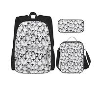 CPyuqw Lightweight Cute Penguins Sketch Print School Bag 15 Inch Book Bag