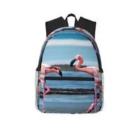 CPyuqw Lightweight flamingos on the beach Print Casual Backpack for Travel | Laptop College Outdoor Casual Daypack Travel Season Boys Girls Middle Further Studies Youth Adjustable Shoulder Strap