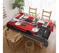 CPyuqw London Street Print Dining Tablecloth â€“ Rectangle Tabletop Cloth for Picnic, Holiday, Meetings, and Home Decor