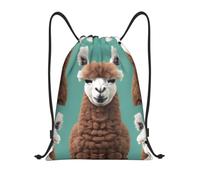 CPyuqw M Drawstring Alpaca Llama Print Bags Backpack Adjustable