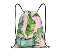 CPyuqw M Drawstring Fresh banana leaves Print Bags Backpack Adjustable