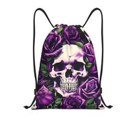 CPyuqw M Drawstring many Purple Rose Skull Print Bags Backpack Adjustable