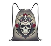CPyuqw M Drawstring Skull Yoga Print Bags Backpack Adjustable