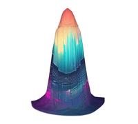CPyuqw M Halloween Hooded Cape â€“ Unisex Cool Music sound wave Print Cosplay Robe for Víspera de Todos los Santos, Party, Carnival