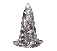 CPyuqw M Halloween Hooded Cape â€“ Unisex Glitter Abstract Diamond Crystal Pattern Print Cosplay Robe for Víspera de Todos los Santos, Party, Carnival