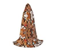 CPyuqw M Unisex gingerbread cookies Print Halloween Hooded Cosplay Robe