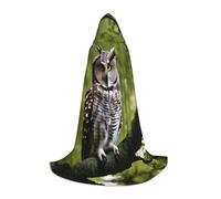 CPyuqw M Unisex Owl Tree Branches Print Halloween Hooded Cosplay Robe