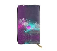 CPyuqw Music Sound Wave Print Leather Wallet for Women and Men - Clutch with Card Holder, Coin Pocket & Checkbook Compartment