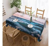 CPyuqw ocean waves Print Dining Tablecloth â€“ Rectangle Tabletop Cloth for Picnic, Holiday, Meetings, and Home Decor