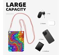 CPyuqw Pink Carry Crossbody Purse for Women – Universal Bright Color Print Mobile Phone Bag, Lightweight for Outdoor Activities