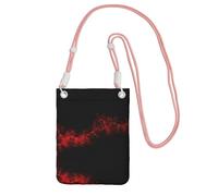 CPyuqw Pink Carry Crossbody Purse for Women â€“ Universal Explosion Burst Red Black Print Mobile Phone Bag, Lightweight for Outdoor Activities