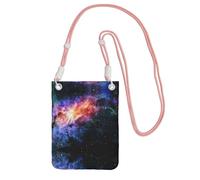 CPyuqw Pink Carry Crossbody Purse for Women â€“ Universal Galaxy in The Universe Print Mobile Phone Bag, Lightweight for Outdoor Activities