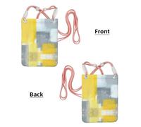 CPyuqw Pink Carry Crossbody Purse for Women – Universal Grey And Yellow Abstract Art Painting Print Mobile Phone Bag, Lightweight for Outdoor Activities