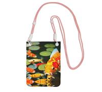 CPyuqw Pink Carry Crossbody Purse for Women – Universal Japanese Pretty Koi Fish Print Mobile Phone Bag, Lightweight for Outdoor Activities