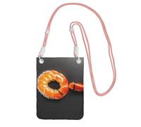CPyuqw Pink Carry Crossbody Purse for Women – Universal Japanese sushi shrimp Print Mobile Phone Bag, Lightweight for Outdoor Activities