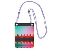 CPyuqw Purple Carry Crossbody Purse for Women – Universal Bright Beautiful Colorful Art Print Mobile Phone Bag, Lightweight for Outdoor Activities
