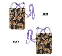 CPyuqw Purple Carry Crossbody Purse for Women â€“ Universal Golden Retrievers Print Mobile Phone Bag, Lightweight for Outdoor Activities
