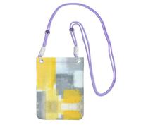 CPyuqw Purple Carry Crossbody Purse for Women – Universal Grey And Yellow Abstract Art Painting Print Mobile Phone Bag, Lightweight for Outdoor Activities