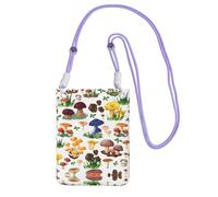 CPyuqw Purple Carry Crossbody Purse for Women – Universal Japanese Painting mushroom Print Mobile Phone Bag, Lightweight for Outdoor Activities
