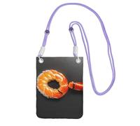 CPyuqw Purple Carry Crossbody Purse for Women – Universal Japanese sushi shrimp Print Mobile Phone Bag, Lightweight for Outdoor Activities