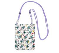CPyuqw Purple Carry Crossbody Purse for Women - Universal eyes Print Mobile Phone Bag, Lightweight for Outdoor Activities