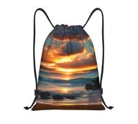 CPyuqw S Drawstring Beach Maui Hawaii Sunset Sea Waves Clouds Print Bags Backpack Adjustable
