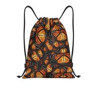CPyuqw S Drawstring Heaps of Orange Monarch Butterflies Print Bags Backpack Adjustable