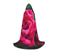 CPyuqw S Halloween Hooded Cape â€“ Unisex Rose Flower Print Cosplay Robe for Víspera de Todos los Santos, Party, Carnival