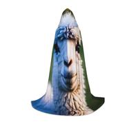 CPyuqw S Unisex Cute Llama Print Halloween Hooded Cosplay Robe