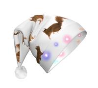 CPyuqw Unisex Cute Squirrel Print LED Christmas Hat - Santa Hat for Festive Winter Parties, Holiday Wear, and Everyday Use