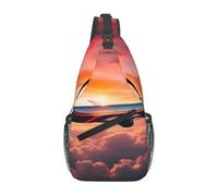 CPyuqw Unisex Lightweight Airplane Sunsets Sky Print Cross Chest Bag - Sling Backpack for Travel, Hiking & Daily Use