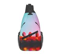 CPyuqw Unisex Lightweight Bright Beautiful Colorful Art Print Cross Chest Bag - Sling Backpack for Travel, Hiking & Daily Use