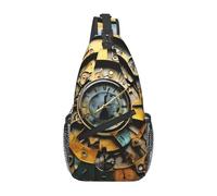 CPyuqw Unisex Lightweight Clock Art Print Cross Chest Bag - Sling Backpack for Travel, Hiking & Daily Use