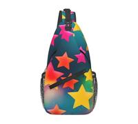 CPyuqw Unisex Lightweight Colorful Rainbow Stars Print Cross Chest Bag - Sling Backpack for Travel, Hiking & Daily Use