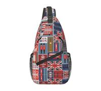 CPyuqw Unisex Lightweight England Symbols Print Cross Chest Bag - Sling Backpack for Travel, Hiking & Daily Use