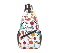 CPyuqw Unisex Lightweight Healthy Food Print Cross Chest Bag - Sling Backpack for Travel, Hiking & Daily Use