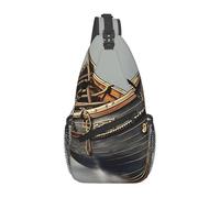 CPyuqw Unisex Lightweight Old Viking Boats Print Cross Chest Bag - Sling Backpack for Travel, Hiking & Daily Use