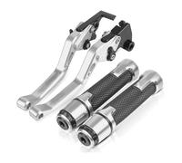 CPZPMFMKBG for CBR1000F SC24 CBR1000 F 1993-1998 Motorcycle Short Brake Clutch Levers Handle Grips Handlebar Ends CNC Motorcycle Brake Lever(Silver)